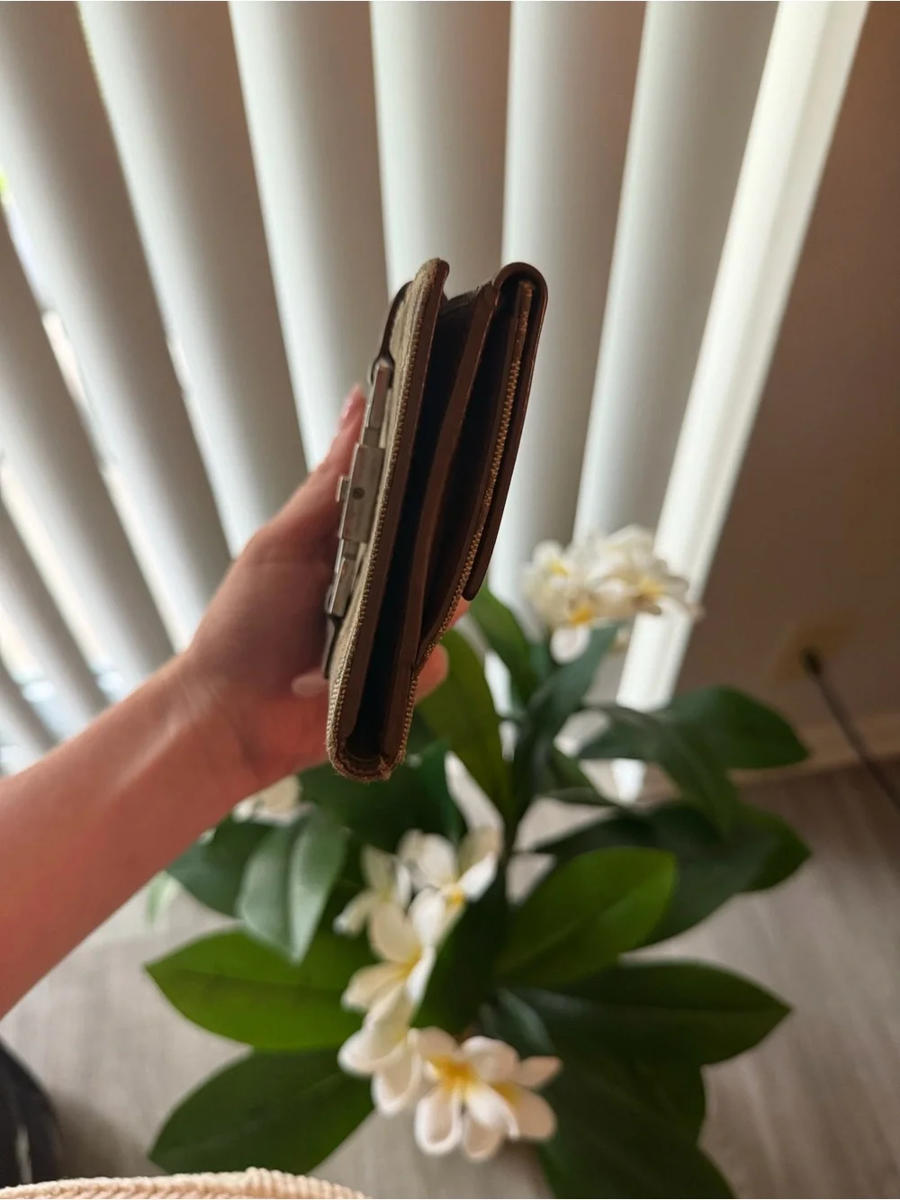 Gucci Brown Monogram Wallet with Silver Hardware